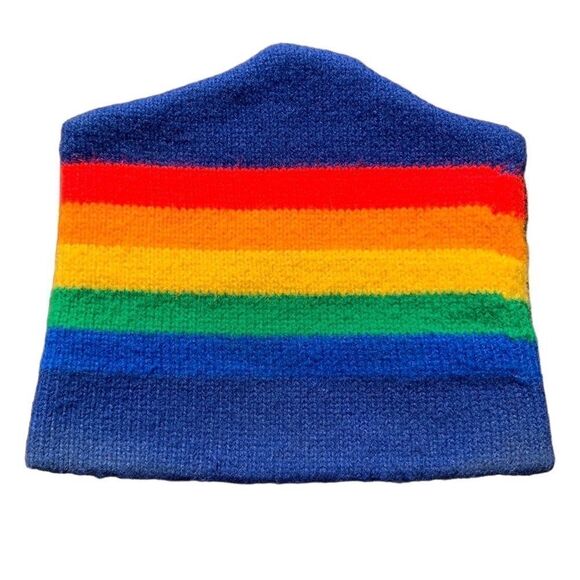 Vintage Wool Blue Striped 80’s Cold Winter Ski Hat Snowboard Rainbow‎ - Picture 1 of 6